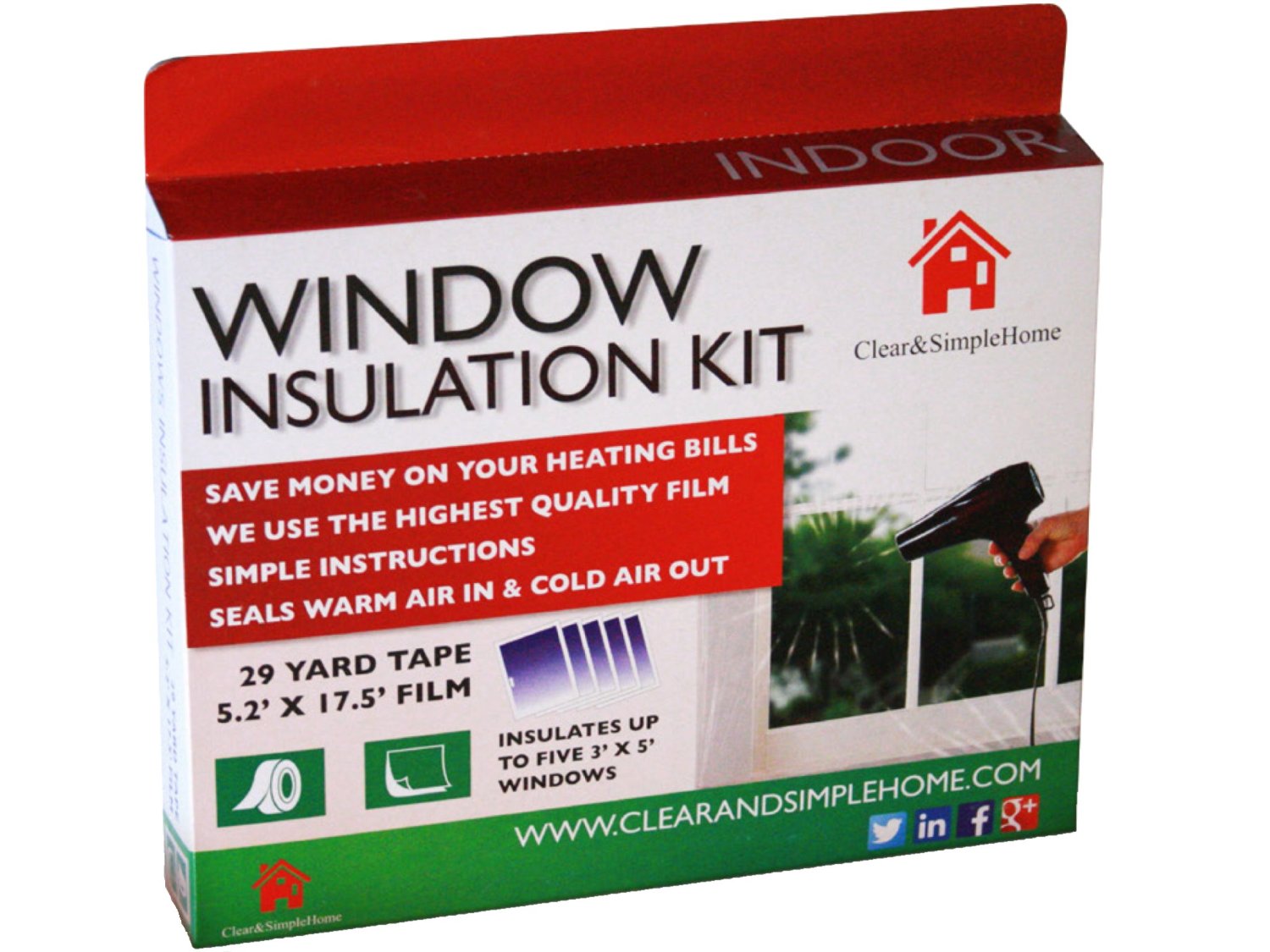 Kit d'isolation de film plastique pour fenêtre, kit d'isolation de